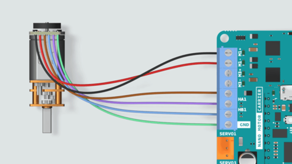 dc motor with gear connection